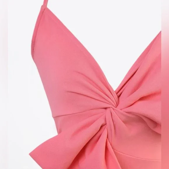 NWT Womens dress Bow Front Ruched Bodycon Dress. Size Large - Picture 4 of 6